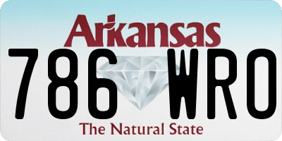 AR license plate 786WRO