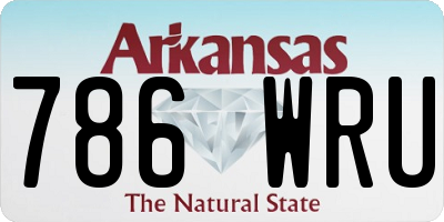 AR license plate 786WRU