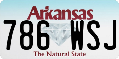 AR license plate 786WSJ