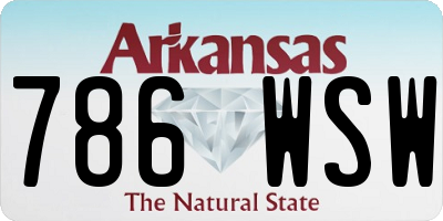 AR license plate 786WSW
