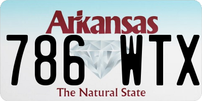 AR license plate 786WTX