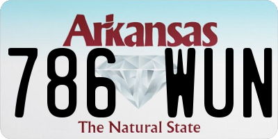 AR license plate 786WUN