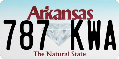 AR license plate 787KWA