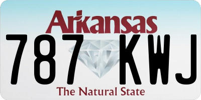 AR license plate 787KWJ