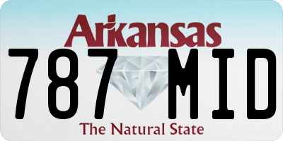 AR license plate 787MID
