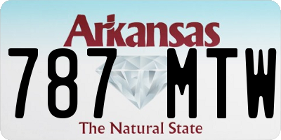 AR license plate 787MTW