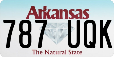 AR license plate 787UQK