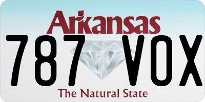 AR license plate 787VOX