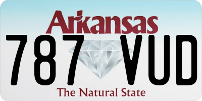 AR license plate 787VUD