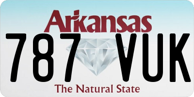 AR license plate 787VUK