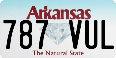 AR license plate 787VUL