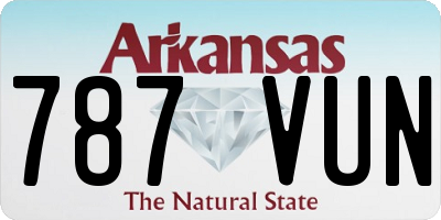 AR license plate 787VUN
