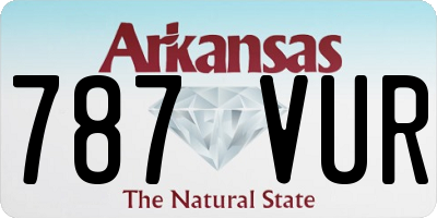 AR license plate 787VUR