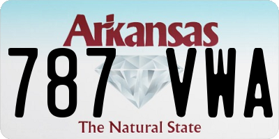 AR license plate 787VWA