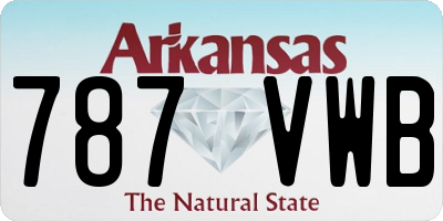 AR license plate 787VWB