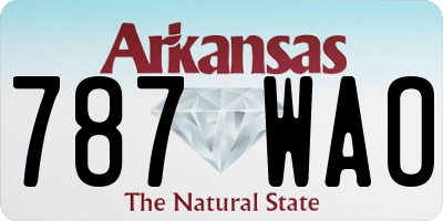 AR license plate 787WAO