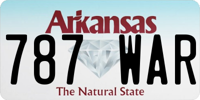 AR license plate 787WAR