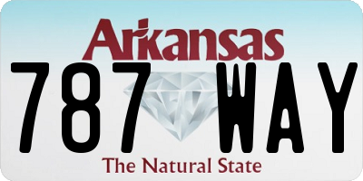 AR license plate 787WAY