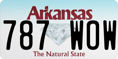 AR license plate 787WOW