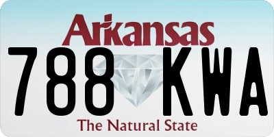 AR license plate 788KWA