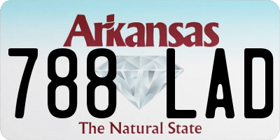 AR license plate 788LAD