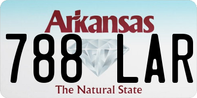 AR license plate 788LAR