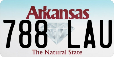 AR license plate 788LAU