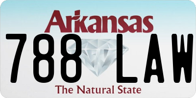 AR license plate 788LAW