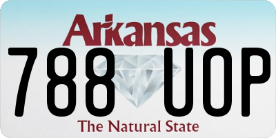 AR license plate 788UOP