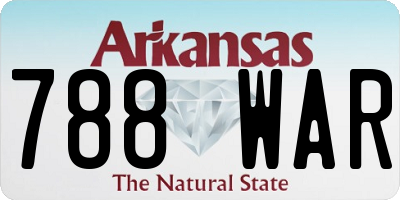AR license plate 788WAR