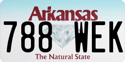 AR license plate 788WEK