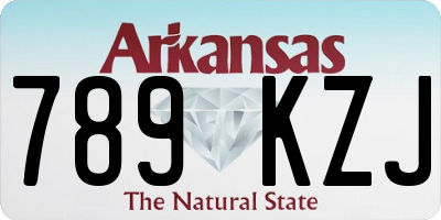 AR license plate 789KZJ