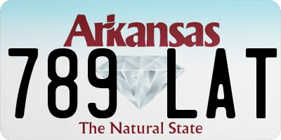 AR license plate 789LAT