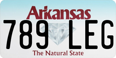 AR license plate 789LEG
