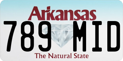 AR license plate 789MID