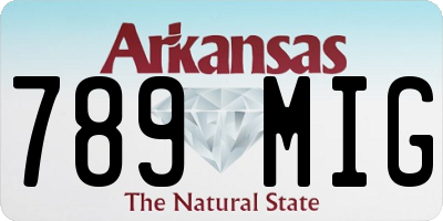 AR license plate 789MIG