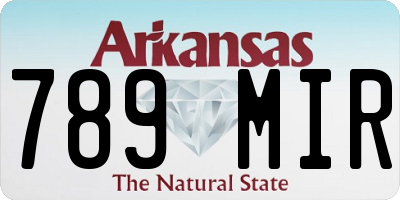 AR license plate 789MIR