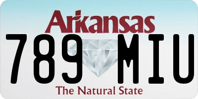 AR license plate 789MIU