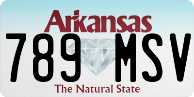AR license plate 789MSV