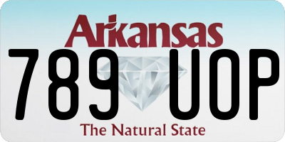 AR license plate 789UOP
