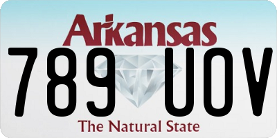 AR license plate 789UOV