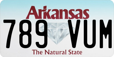 AR license plate 789VUM