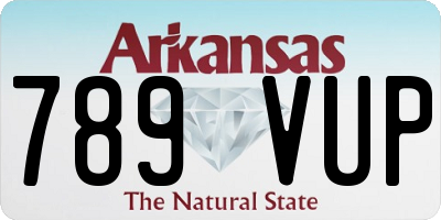 AR license plate 789VUP