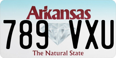 AR license plate 789VXU