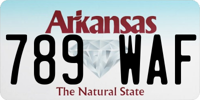 AR license plate 789WAF