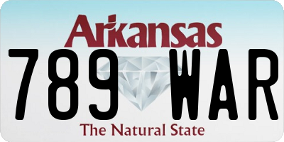 AR license plate 789WAR