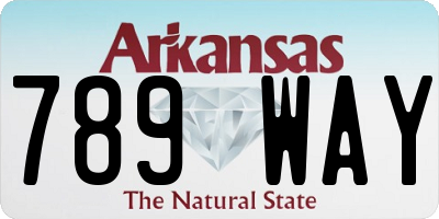 AR license plate 789WAY