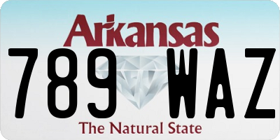 AR license plate 789WAZ