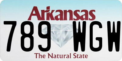 AR license plate 789WGW