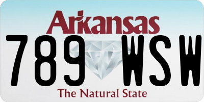 AR license plate 789WSW